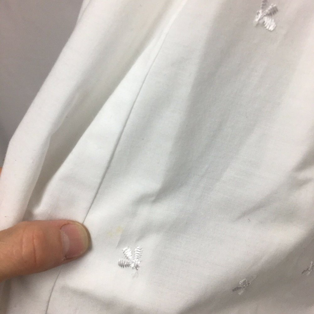 Vintage Handmade Eyelet Embroidered Wedding Dress S/M - Picture 9 of 10